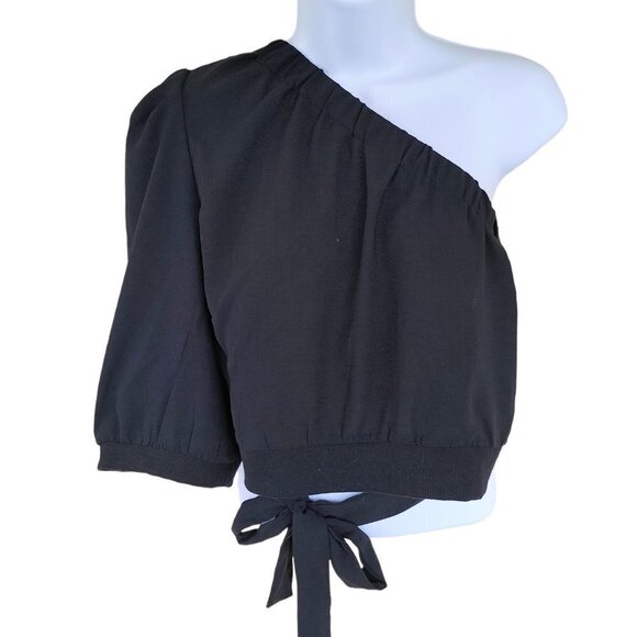 Shein Curve Tops - (388) Shein Curve Black One Shoulder Crop Top Plus Size 2XL